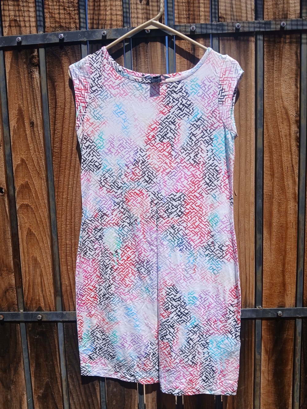 French Connection Multicolor Geometric Print Sleeveless Dress
